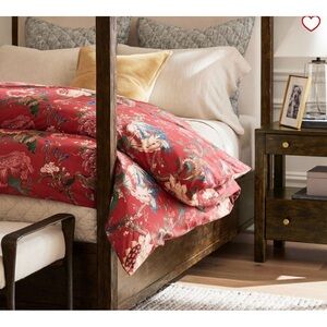 Dahlia red floral King Duvet Cover